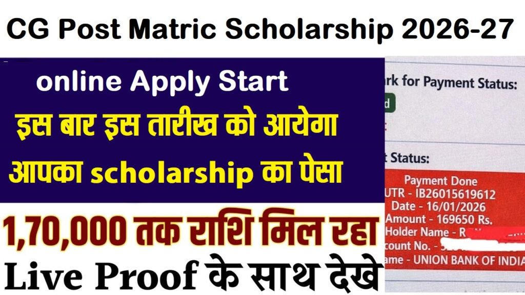 CG Pre Matric State Scholarship 2026-27